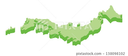 3D Isometric Illustration Vector of Japan Map 138098102