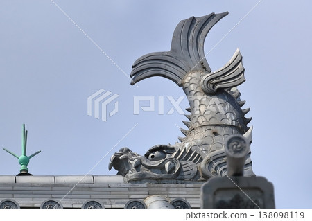 Hiroshima Castle, Main Tower, Shachihoko (mythical fish-like creatures) Hiroshima Castle, Main Tower, Shachihoko (mythical fish-like creatures) 138098119