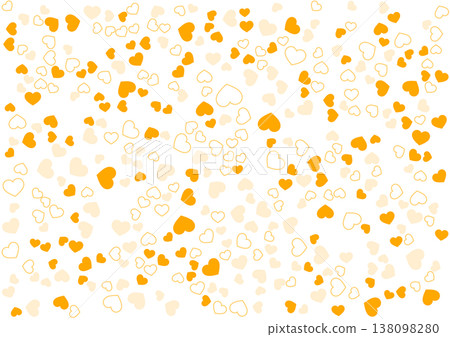 Heart pattern background Orange 3 colors Border and solid color Heart 138098280