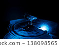 Droplets and ripples splashing on the water's surface [Blue] 138098565