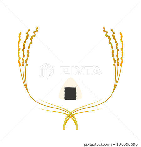 Onigiri icon and new rice frame illustration 138098690