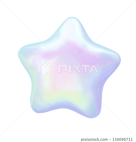 Dreamy and cute 3D pearl star, puffy holographic opal texture decorative material Dreamy and cute 3D pearl star, puffy holographic opal texture decorative material 138098711