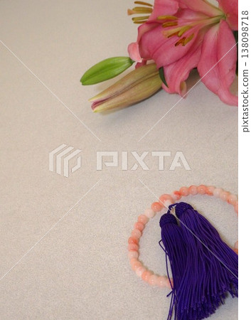 Lily prayer beads on a white background 138098718