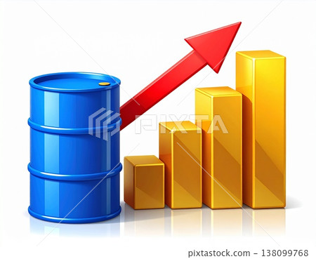 圖片展示了原油價格的上漲情況。 138099768
