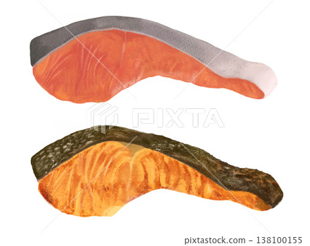 Salmon fillets (raw fish, grilled fish) Salmon fillets (raw fish, grilled fish) 138100155