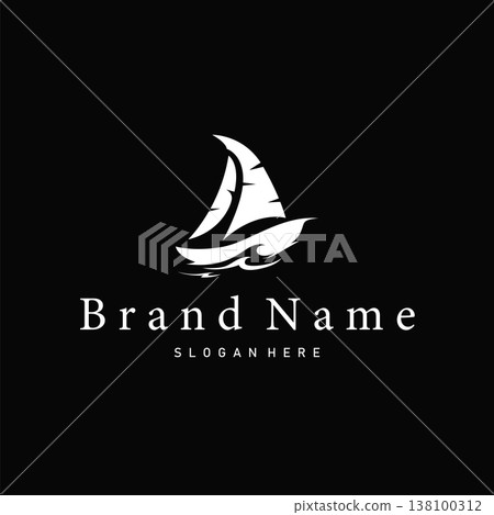 futuristic modern sailboat logo with sharp geometric shapes symbolizes innovation, speed and progress in the global maritime world. futuristic modern sailboat logo with sharp geometric shapes symbolizes innovation, speed and progress in the global maritime world. 138100312