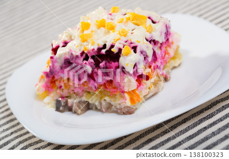 Dressed herring salad Dressed herring salad 138100323