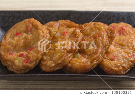 Pickled ginger tempura as a snack 138100355