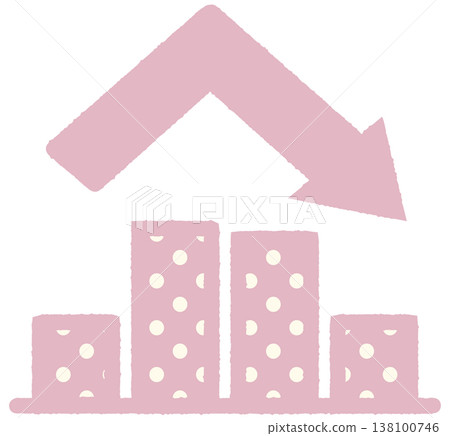 Simple bar graph icon, up/down, polka dots Simple bar graph icon, up/down, polka dots 138100746