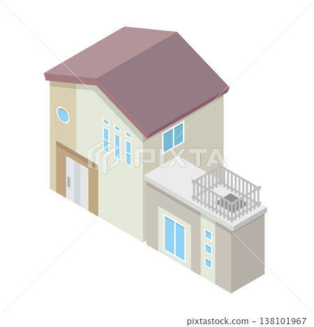 Illustration of a detached house Illustration of a detached house 138101967