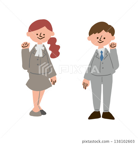 身著西裝的男女插圖 138102603