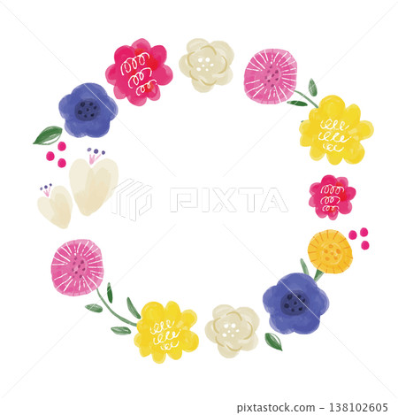 春季花圈插圖 春季花圈插圖 138102605