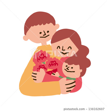 Mother's Day Family Illustration 138102607