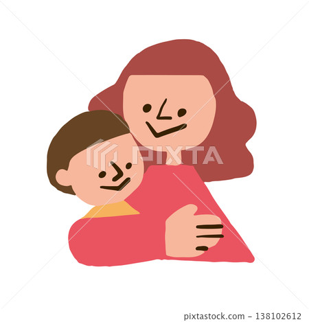 Illustration of a mother and child 138102612