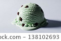 Studio photoshoot of mouthwatering mint ice cream; includes space for advertising copy for a refreshing summer dessert. 138102693