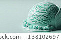 Studio photoshoot of mouthwatering mint ice cream; includes space for advertising copy for a refreshing summer dessert. 138102697