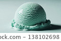 Studio photoshoot of mouthwatering mint ice cream; includes space for advertising copy for a refreshing summer dessert. 138102698