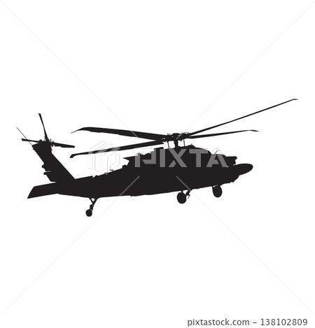 silhouette of a military helicopter 138102809