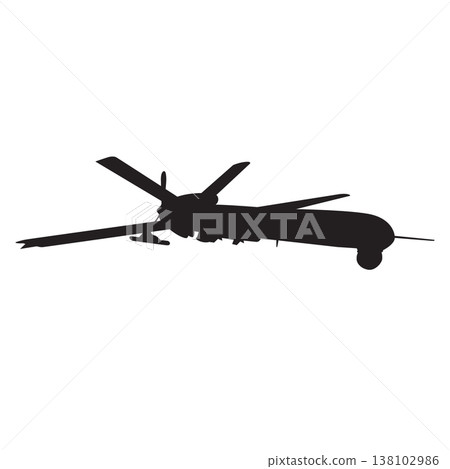 Silhouette of military combat drone 138102986