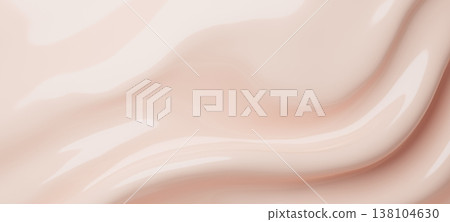 Smooth pink cosmetic cream texture luxury skincare product smear background 3D render 138104630