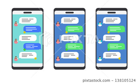 Chat conversation and smartphone screen Chat conversation and smartphone screen 138105124