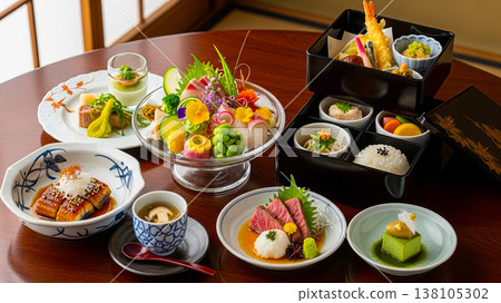 Traditional and delicious kaiseki cuisine 138105302