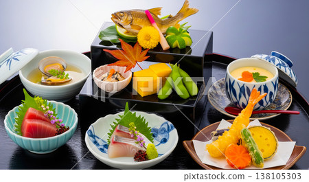 Traditional and delicious kaiseki cuisine 138105303