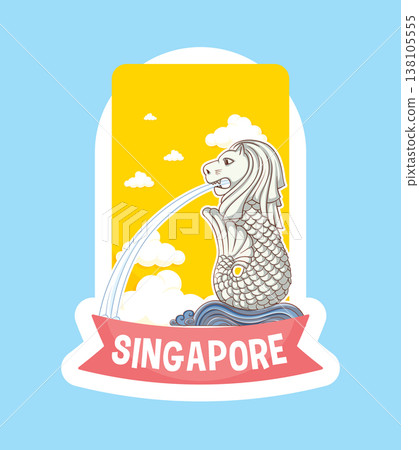 Iconic Merlion Illustration with Vibrant Colors Iconic Merlion Illustration with Vibrant Colors 138105555