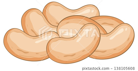 Hand Drawn Vector Illustration of White Kidney Beans Hand Drawn Vector Illustration of White Kidney Beans 138105608