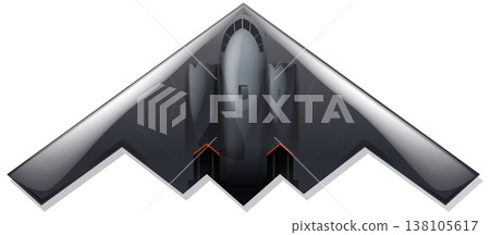 Top Down View of a Modern Stealth Bomber Military Aircraft Top Down View of a Modern Stealth Bomber Military Aircraft 138105617