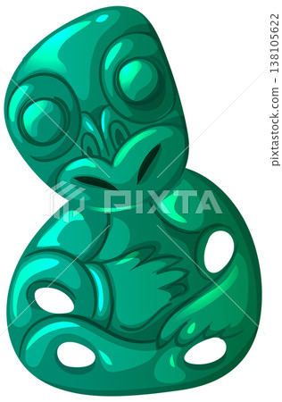 Green Maori Hei Tiki Jade Pendant Vector Illustration Green Maori Hei Tiki Jade Pendant Vector Illustration 138105622
