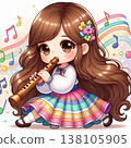 A cute brown-haired girl who loves music 138105905