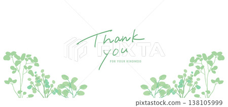 Plant frame and handwritten "Thank you" message card 138105999