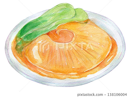 水彩插畫，手繪插畫，紅燒魚翅 138106004