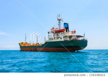 Large industrial ship sailing in the Indian ocean near Zanzibar, Tanzania Large industrial ship sailing in the Indian ocean near Zanzibar, Tanzania 138106022