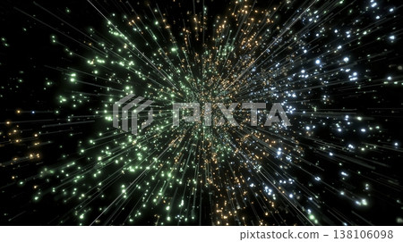 Light particles and straight lines radiating outwards from the center 138106098