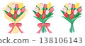 Illustration of colorful tulip bouquet 138106143