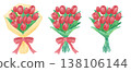 Various tulip bouquet illustrations 138106144