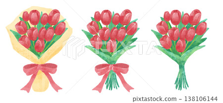 各種鬱金香花束插圖 各種鬱金香花束插圖 138106144