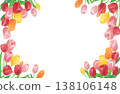 A watercolor illustration frame of tulips 138106148