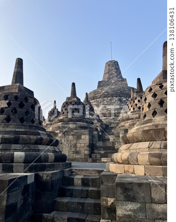 Sunrise over Borobudur Temple, Indonesia Sunrise over Borobudur Temple, Indonesia 138106431