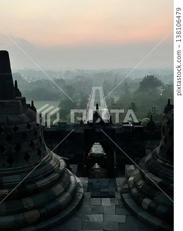 Sunrise over Borobudur Temple, Indonesia Sunrise over Borobudur Temple, Indonesia 138106479