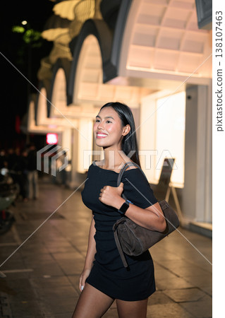 Young Thai Woman on Hanoi Street at Night Young Thai Woman on Hanoi Street at Night 138107463
