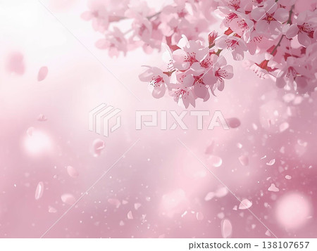 柔和的春日背景,櫻花花瓣隨風飄舞。 柔和的春日背景,櫻花花瓣隨風飄舞。 138107657