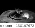 Droplets and ripples splashing on the water's surface [White] 138107672
