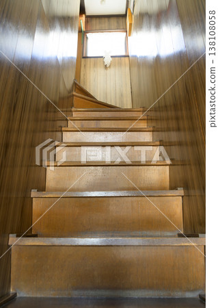 Staircase handrail before installation (before and after images) Staircase handrail before installation (before and after images) 138108058