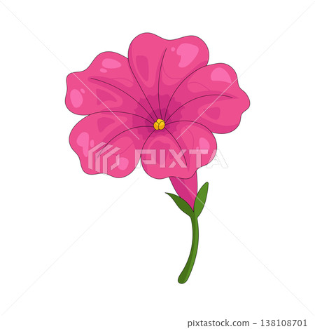 Illustration of pink petunia flower 138108701