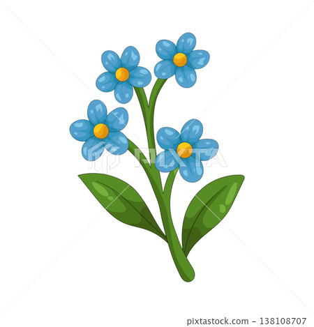 Illustration of forget me not flower Illustration of forget me not flower 138108707