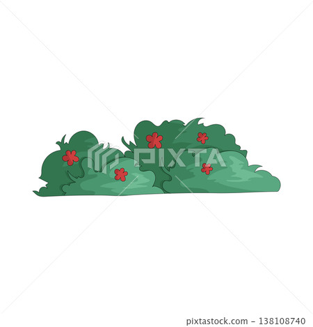 Illustration of bush with flower Illustration of bush with flower 138108740