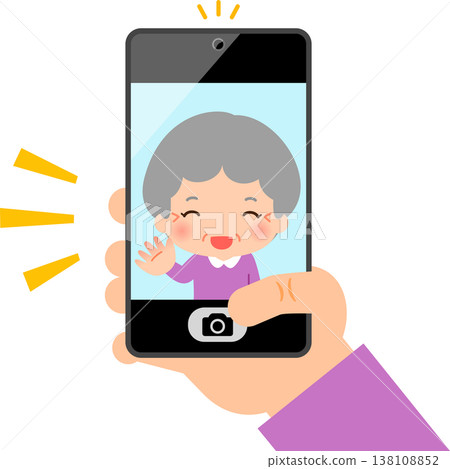 Senior woman taking a selfie 138108852